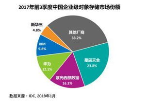 紫光西部數據躍居中國對象存儲市場第二大廠商